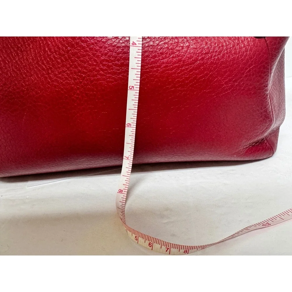 Coach Kelsey Satchel Red Pebbled Leather Gold Hardware Tote Bag Handbag